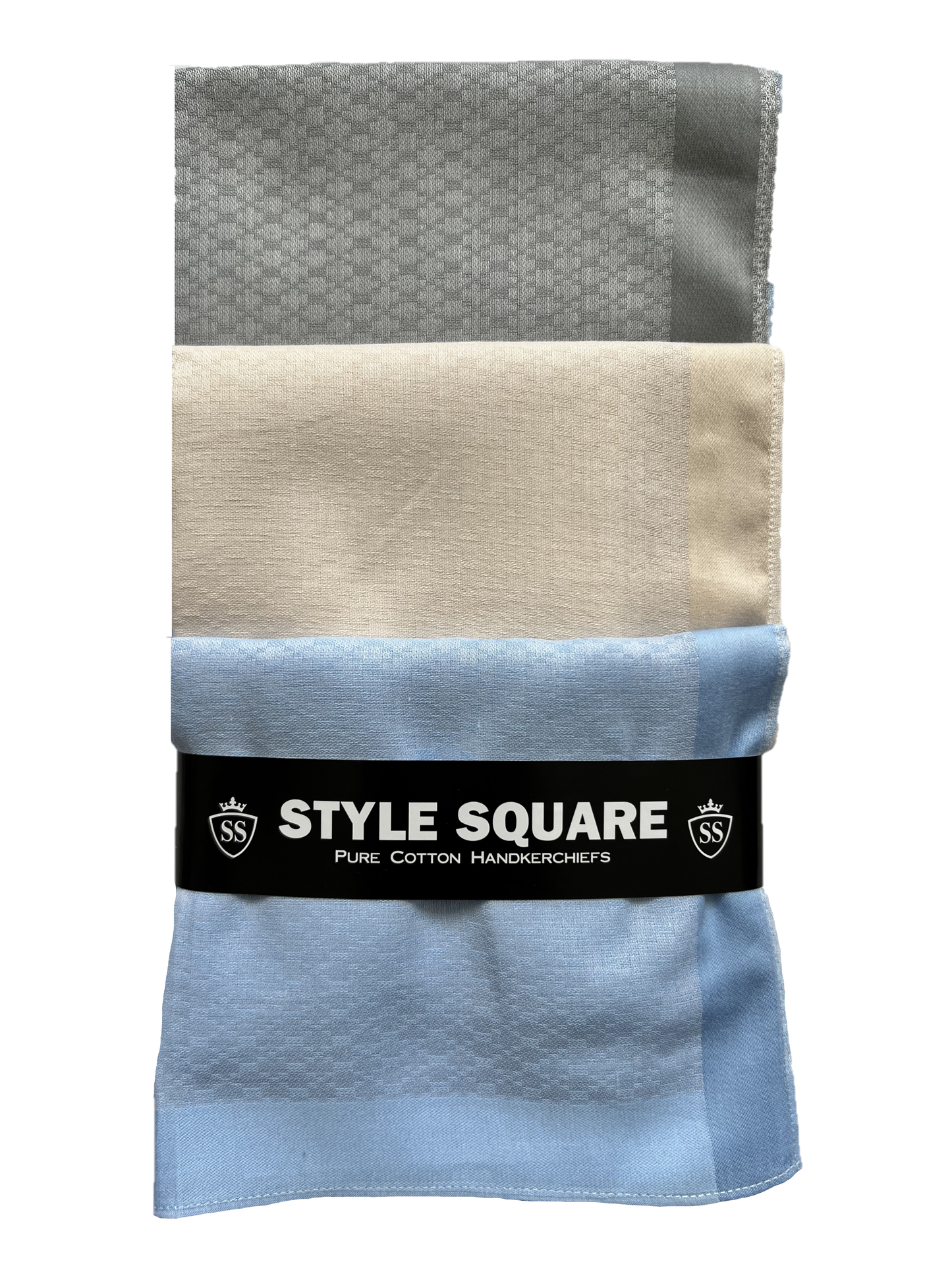 Style Square 100% Cotton Handkerchiefs – Minimalist Neutral Tones Pack Of 6 (43 x 43 cm)