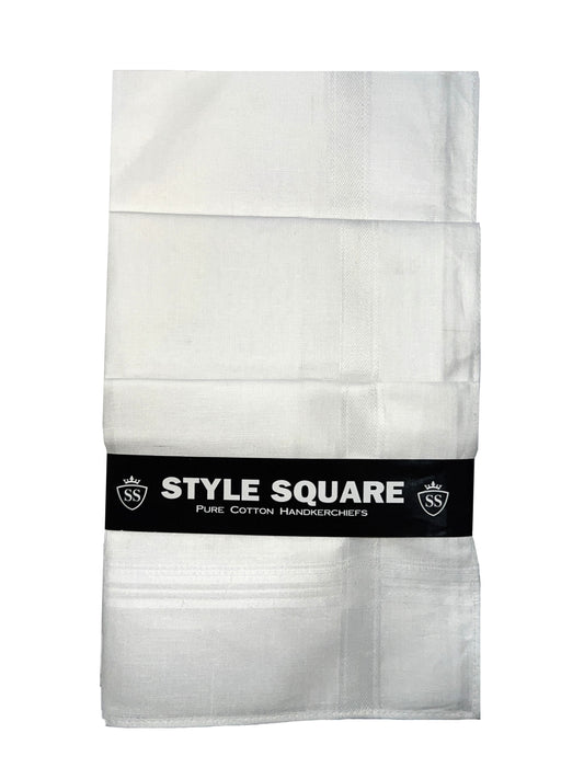 Style Square 100% Cotton Handkerchiefs – Standard White Pack Of 6 (43 x 43 cm)