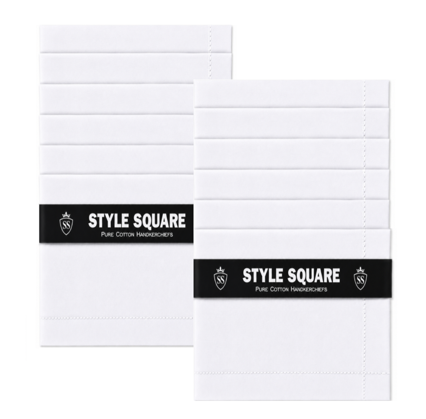 STYLE SQUARE MEN'S 100% PURE SOFT COTTON SUPER KING SIZE WHITE HANDKERCHIEFS SET 50 X 50 CM (SET OF 6-AS-80006) (PK-2)