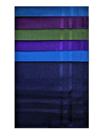 Style Square 100% Cotton Handkerchiefs – Deep Shades & Royal Mix Set Pack Of 6 (43 x 43 cm)