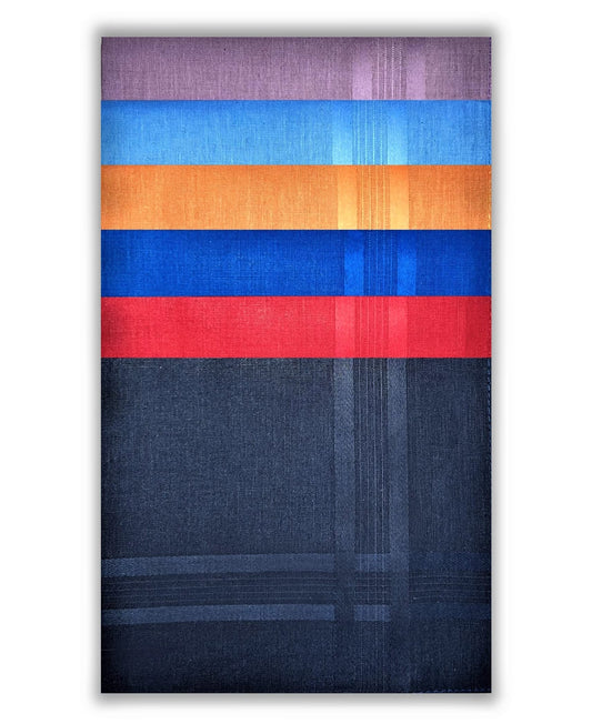 Style Square 100% Cotton Handkerchiefs – Vibrant Sunset Shades Pack Of 6 (43 x 43 cm)