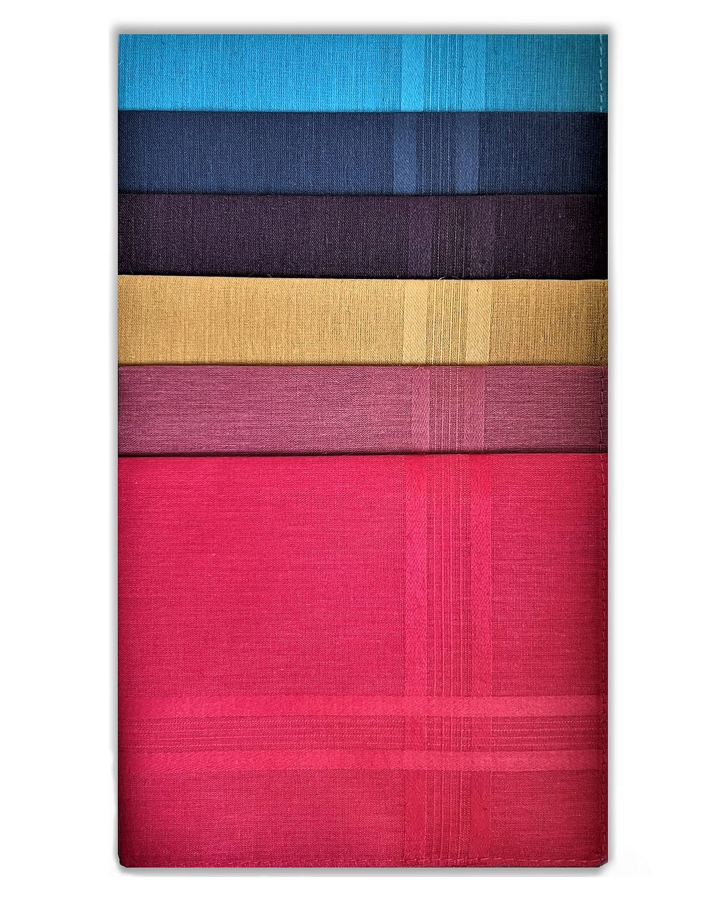 Style Square 100% Cotton Handkerchiefs – Multicolor Bright Set Pack Of 6 (43 x 43 cm)