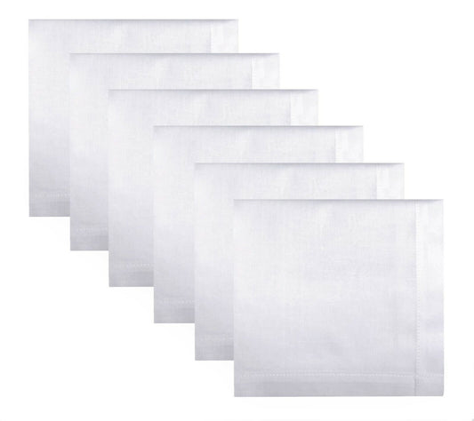 Style Square 100% Cotton Handkerchiefs – Compact White Pack Of 6 (40 x 40 cm)