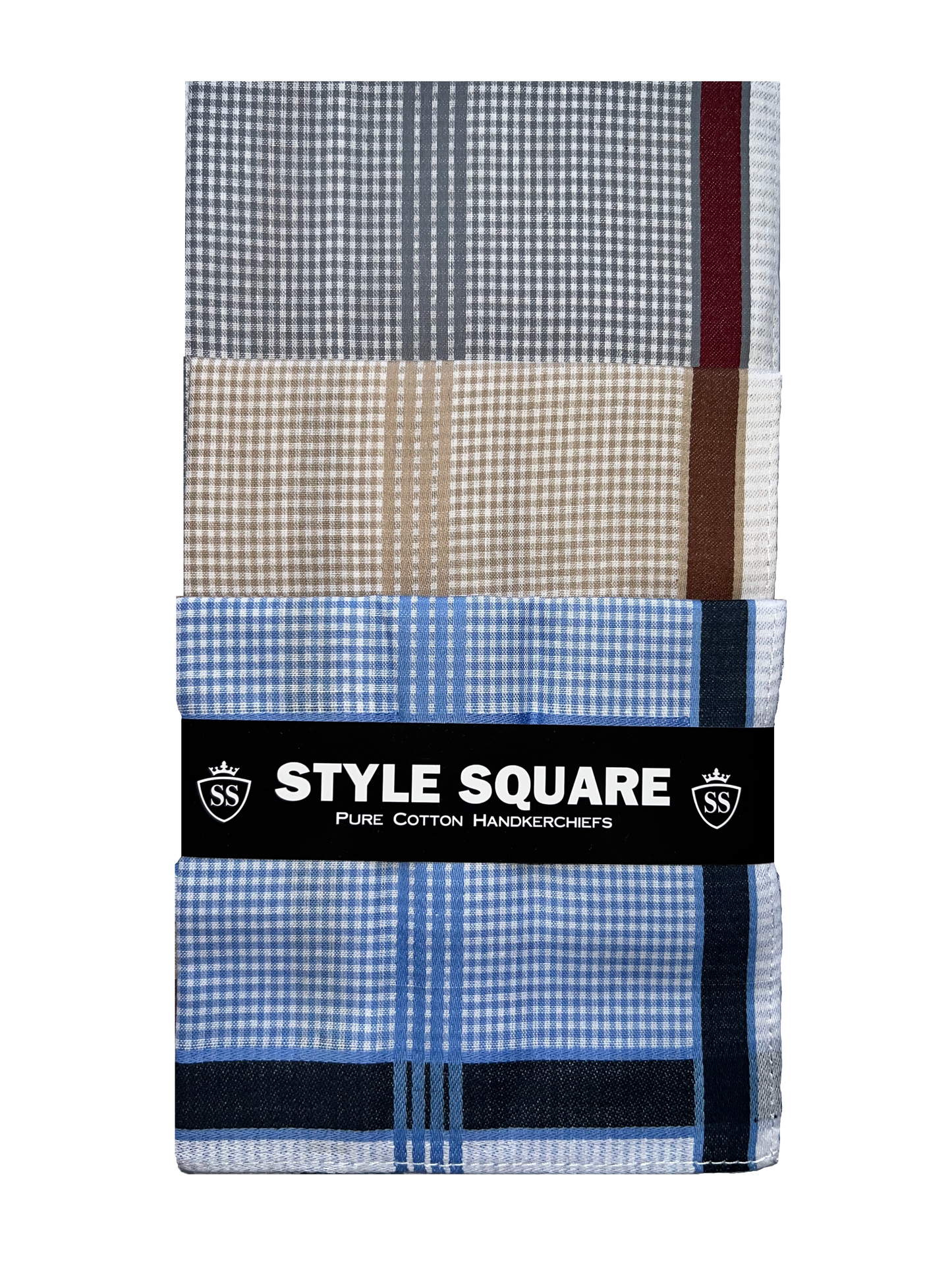 Style Square 100% Cotton Handkerchiefs Pack Of 6 (43 x 43 cm)